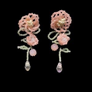 BOHO Seeds Beaded Earrings (Flowers Handmade)